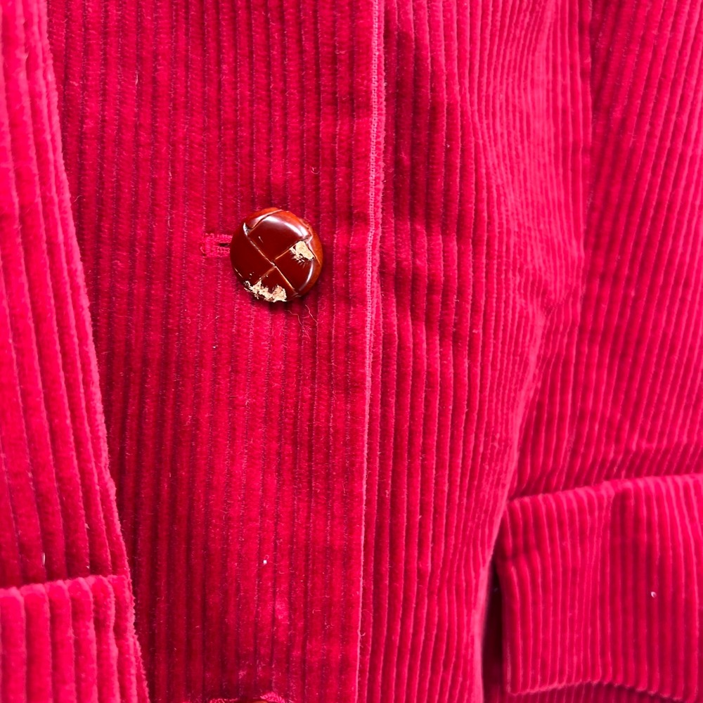 Orvis Red Corduroy With Tan Elbow Patches‎ Blazer Size 12 - Picture 4 of 16